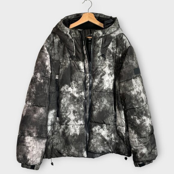 ZARA Puffer Jacket Coat Men's LARGE Streetwear Urban Double Zip Modern EUC - Picture 1 of 14